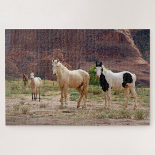 Navajo Horses Run Free on the Canyon Floor Jigsaw Puzzle