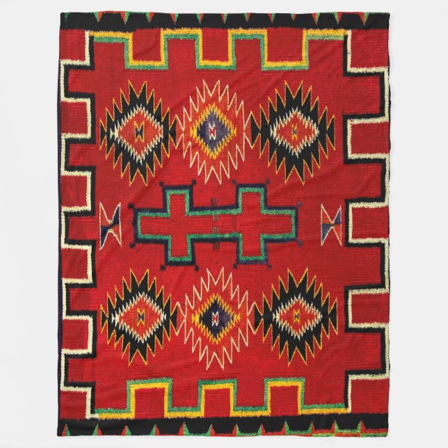 NAVAJO INDIAN 1890 HORSE SADDLE BLANKET (Front)