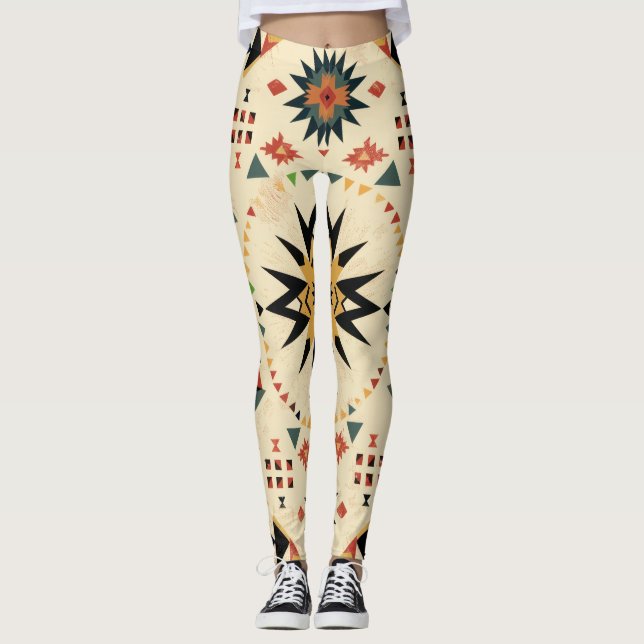 Navajo Inspired Aztec Leggings (Front)