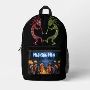 Navajo legend Sun Dancing Kokopelli Printed Backpack