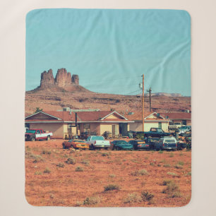 Navajo Native American life on a reservation in Ar Sherpa Blanket