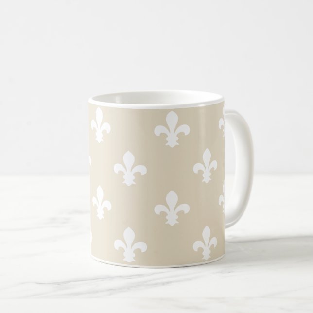Navajo Neutral Fleur de Lys Coffee Mug (Front Right)