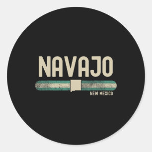 Navajo Nm New Mexico Travel & 80s Style Classic Round Sticker