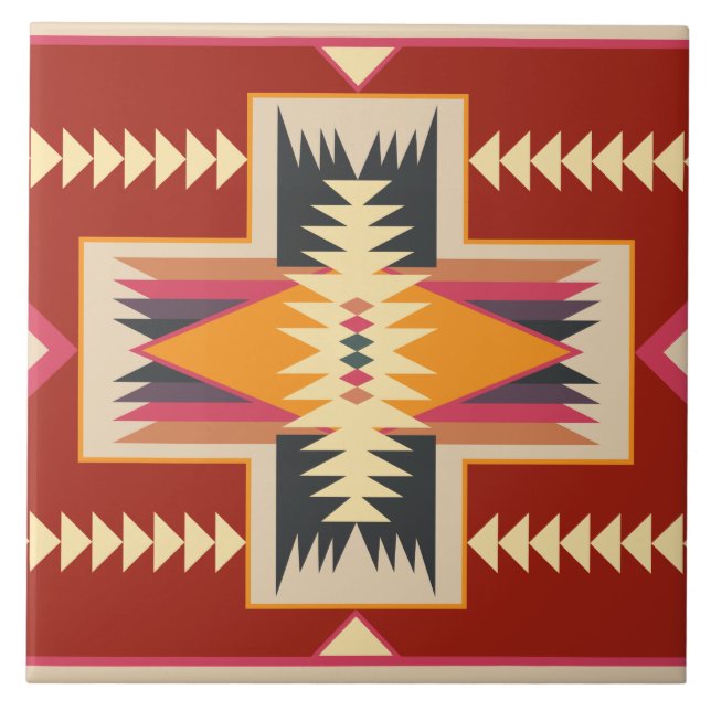 Navajo Pattern -3 Ceramic Tile (Front)