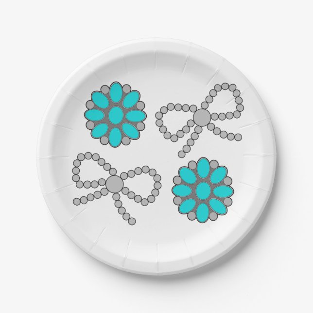 Navajo Pearl Bow Party Plates (Front)