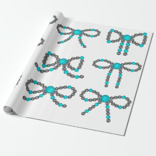 Navajo Pearl Bow with Turquoise Wrapping Paper 