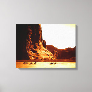 Navajo Riders In Canyon De Chelly 1904 By Edward C Canvas Print