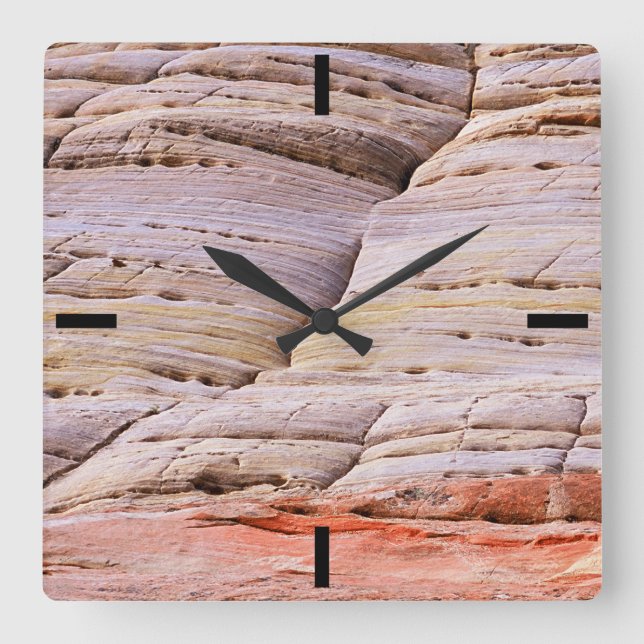 Navajo Sandstone Texture Square Wall Clock (Front)