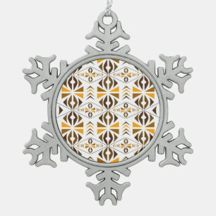 Navajo Snowflake Pewter Christmas Ornament