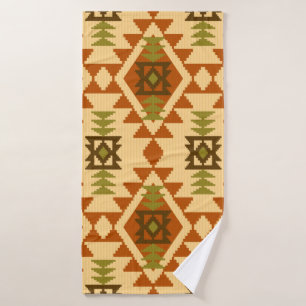 Navajo style ethnic tribal geometric seamless Vint Bath Towel