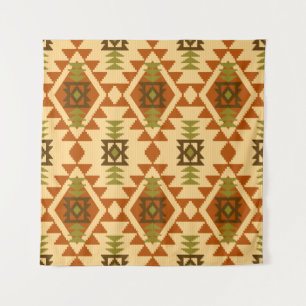 Navajo style ethnic tribal geometric seamless Vint Tapestry
