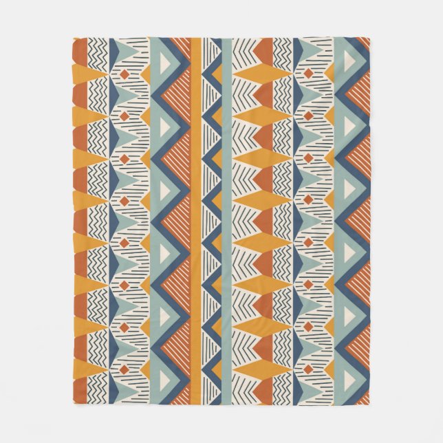 Navajo Style Seamless Pattern Design Fleece Blanket (Front)