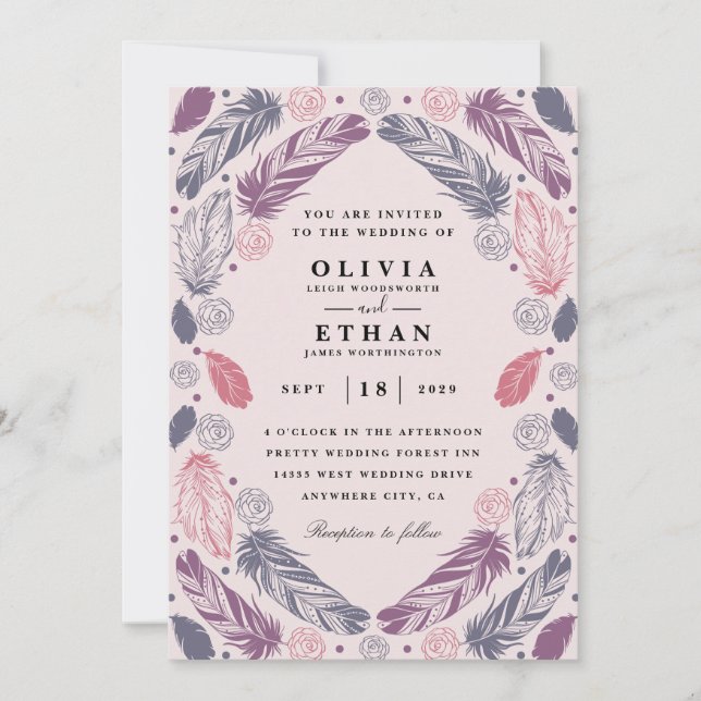 Navajo traditional wedding invitations (Front)