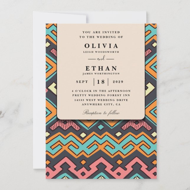 Navajo traditional wedding invitations (Front)