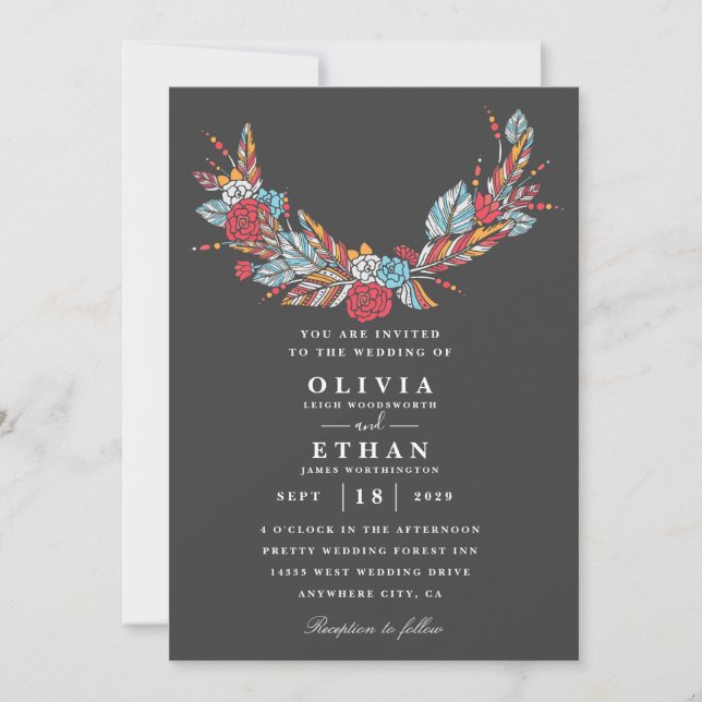 Navajo traditional wedding invitations (Front)