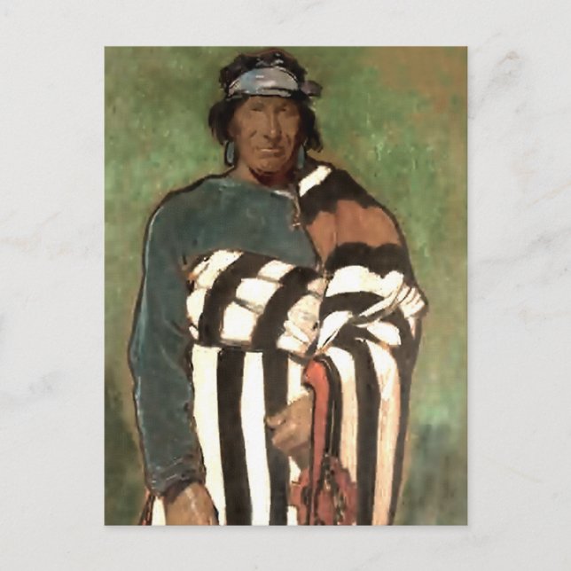 “Navajo” Western Art by Gerald Cassidy Postcard (Front)