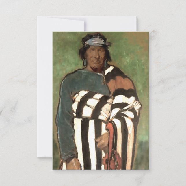 “Navajo” Western Art by Gerald Cassidy Thank You Card (Front)