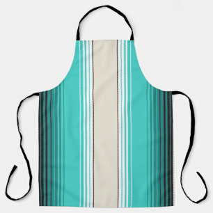 Navajo White, Turquoise Orange Mexican Blanket Ser Apron