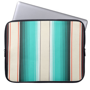 Navajo White, Turquoise Orange Mexican Blanket Ser Laptop Sleeve