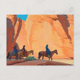 Navajos in a Canyon, 1945 by Maynard Dixon Postcard