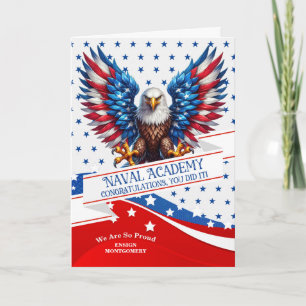 Naval Academy Graduate American Eagle and Stars Card
