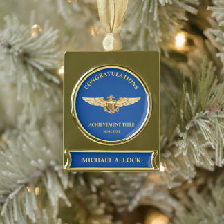 Naval Aviator / Wings of Gold Custom Plated Banner Ornament