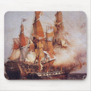 Naval battle between the Confiance and HMS Kent Mouse Mat