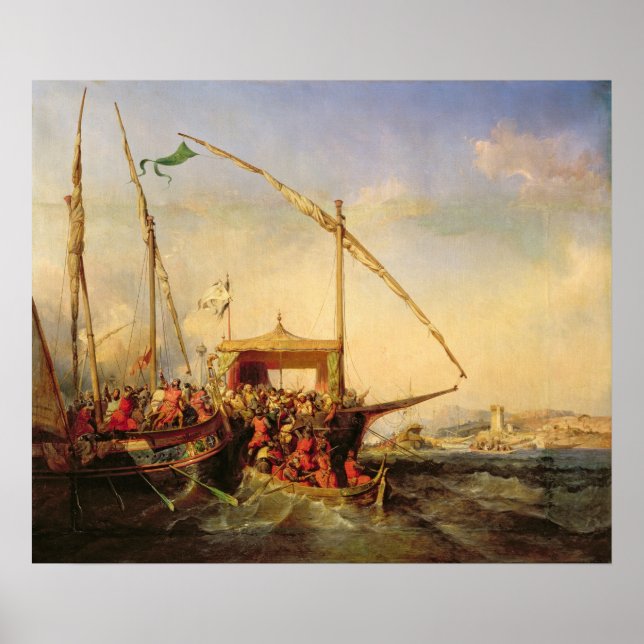 Naval Battle of Imbre in 1346, 1842 Poster (Front)