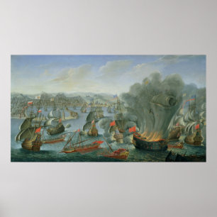 Naval Battle with the Spanish Fleet Poster
