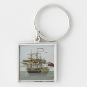 Naval battleship key ring
