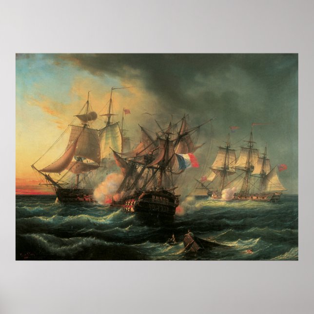 Naval Combat - Rights of Man and Indefatigable Poster (Front)