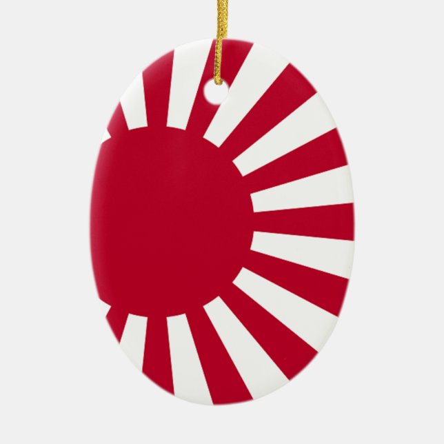 Naval Ensign of Japan - Japanese Rising Sun Flag Ceramic Tree Decoration (Front)