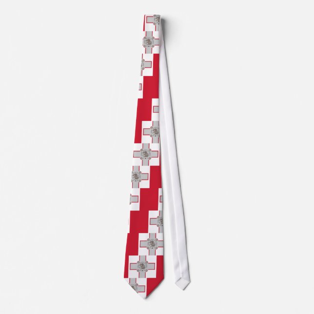 Naval Jack Of Malta, Maldives flag Tie (Front)