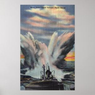 Naval Patrol Vessel Releases Depth Charge Poster