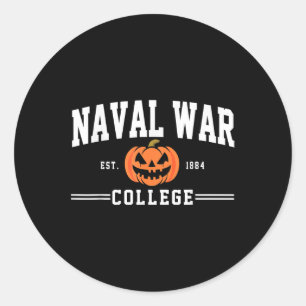 Naval War College Arch Halloween Design Vintage Fu Classic Round Sticker