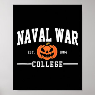 Naval War College Arch Halloween Design Vintage Fu Poster