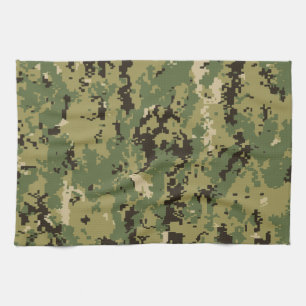 Naval Woodland Camouflage Tea Towel