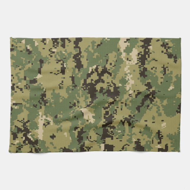 Naval Woodland Camouflage Tea Towel (Horizontal)