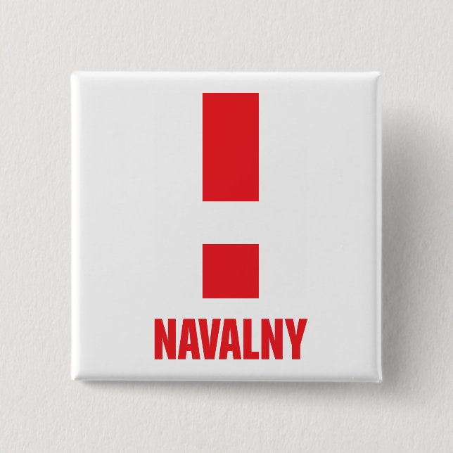 NAVALNY! 15 CM SQUARE BADGE (Front)
