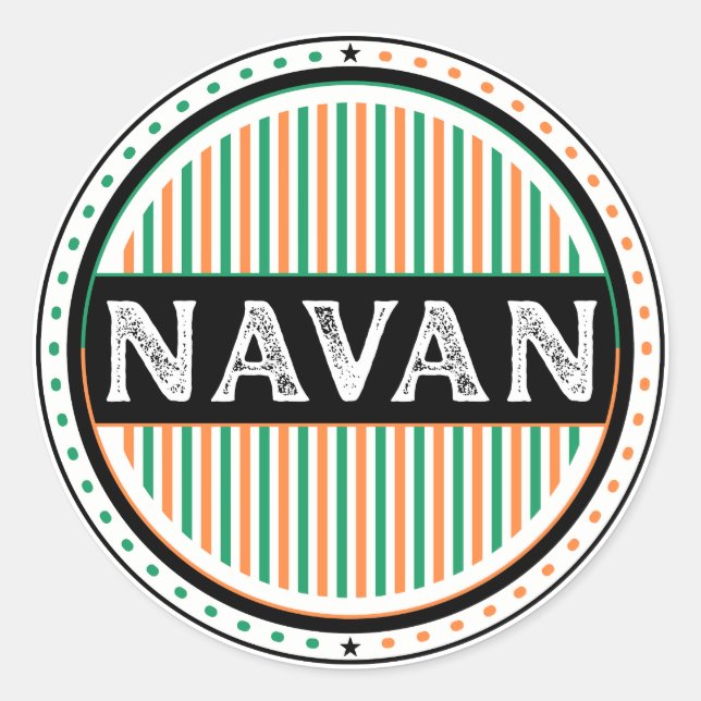 Navan City Pride Emblem – Irish Identity Classic Round Sticker (Front)
