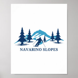 Navarino Slopes Wisconsin Ski Resort Skiing Skier  Poster