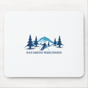 Navarino Wisconsin Ski Resort Skiing Skier _1 Mouse Mat