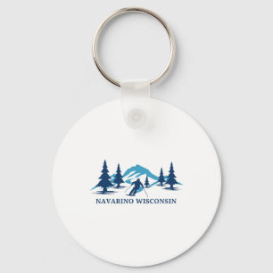 Navarino Wisconsin Ski Resort Skiing Skier Key Ring
