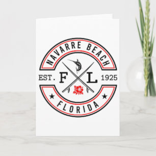 Navarre Beach Florida Fl Retro Surfer Beach Front Card