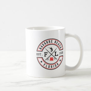 Navarre Beach Florida Fl Retro Surfer Beach Front Coffee Mug