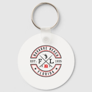 Navarre Beach Florida Fl Retro Surfer Beach Front  Key Ring