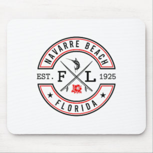 Navarre Beach Florida Fl Retro Surfer Beach Front  Mouse Mat
