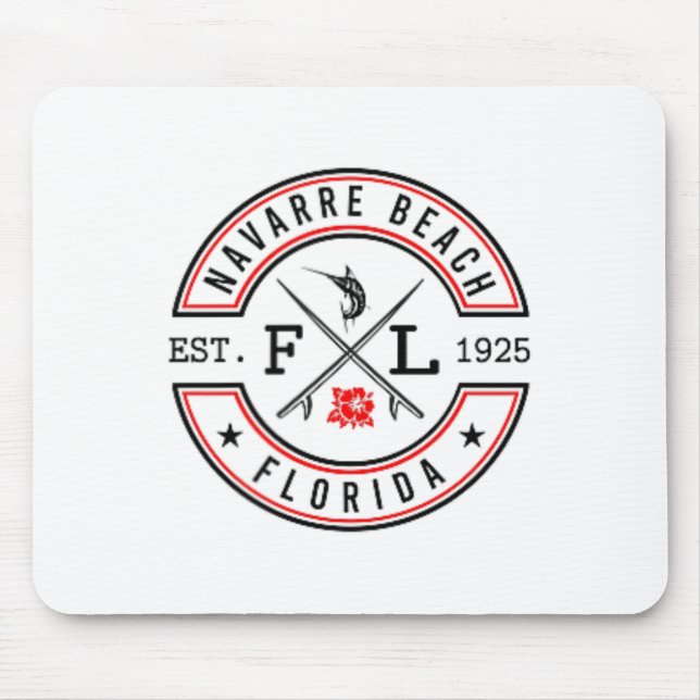 Navarre Beach Florida Fl Retro Surfer Beach Front  Mouse Mat (Front)