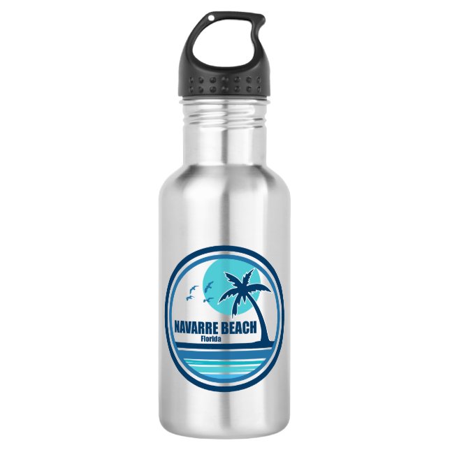 Navarre Beach Florida Palm Tree Birds 532 Ml Water Bottle (Front)