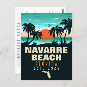 Navarre Beach Florida Retro Sunset Souvenirs Postcard